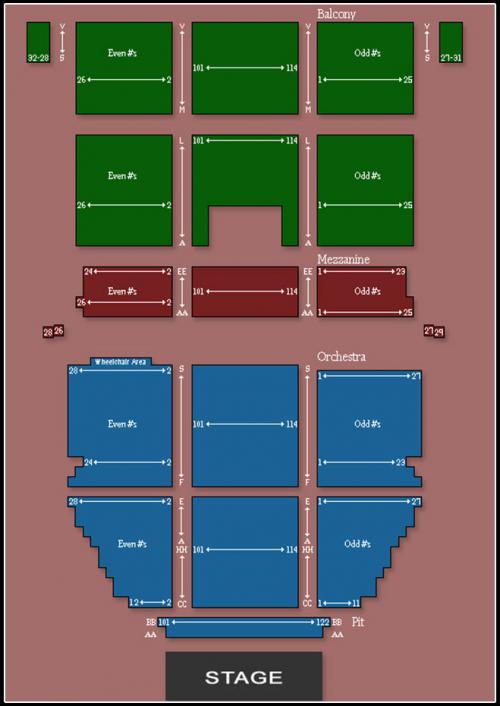 The Saban Theater Seating Chart